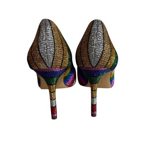Nina Metallic Rainbow Striped Jo Jo Heels size 36 - Picture 4 of 8